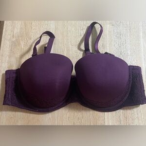 NWT Torrid Curve Bombshell Everyday Strapless Push-Up Bra, Purple, Lace; 40DD